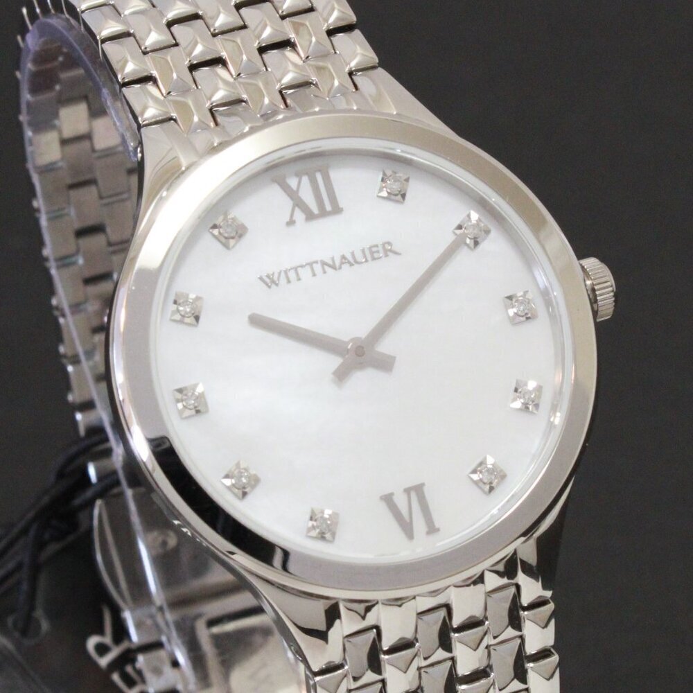 Wittnauer Ladies Cosmopolitan Watch 10 Hand Set Diamonds 34mm